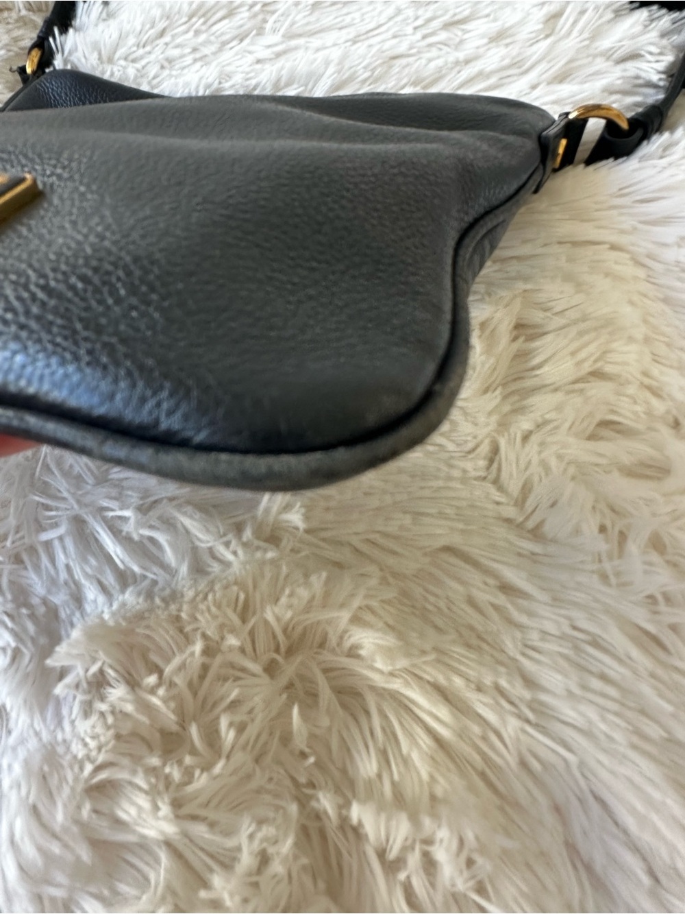 Marc by Marc Jacobs Black Pebbled Leather Crossbody Bag Gold Hardware Adjustable - Picture 10 of 14